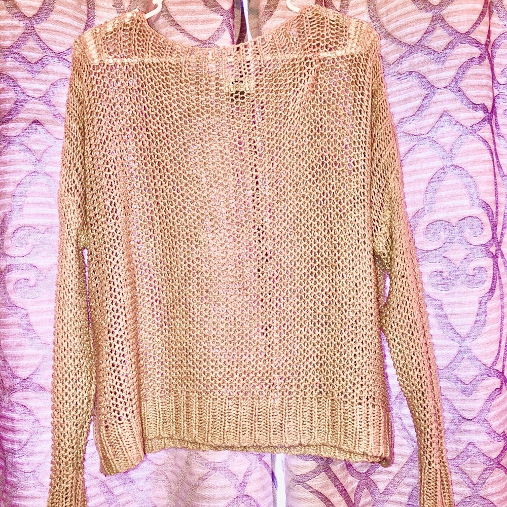 Grey mesh/knit sweater